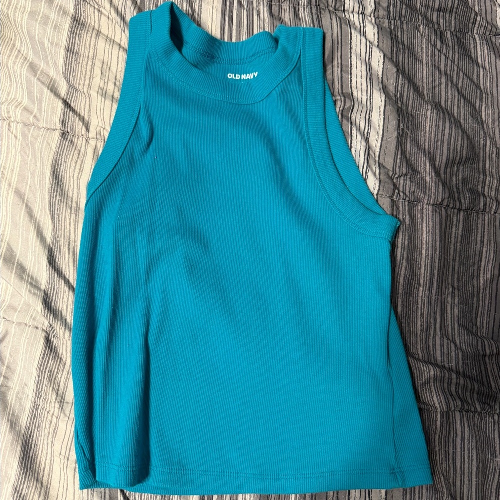 Old Navy Teal Ribbed Sleeveless Tank